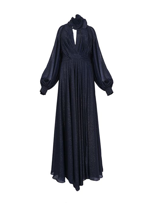 Abito lungo Vinka 99140 in tessuto effetto seta TARIK EDIZ | 99140NAVY